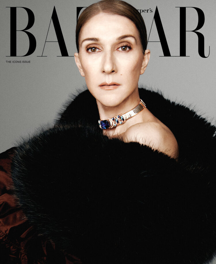 Селин Дион в 53 каратах и меху на обложке Harper’s Bazaar
